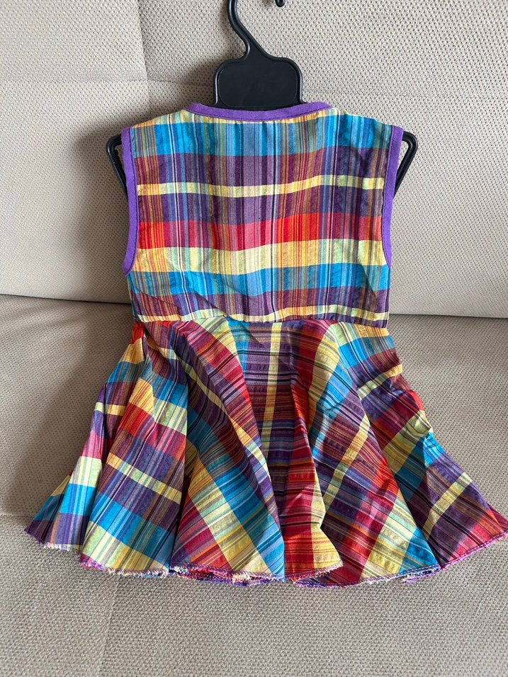 Renkli Pileli Kız Çocuk Elbisesi - Görsel 2