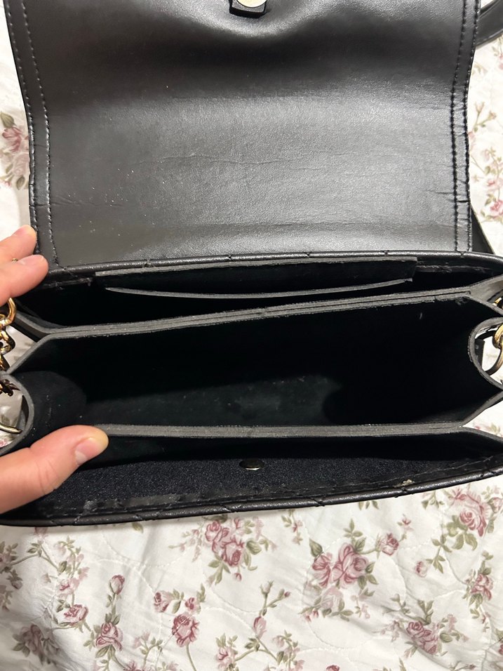 Zincir Detaylı Siyah Deri Kadın Çanta - Görsel 2