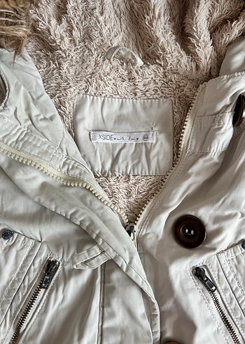 X-Side Düğmeli Beyaz Kadın Mont - Görsel 2