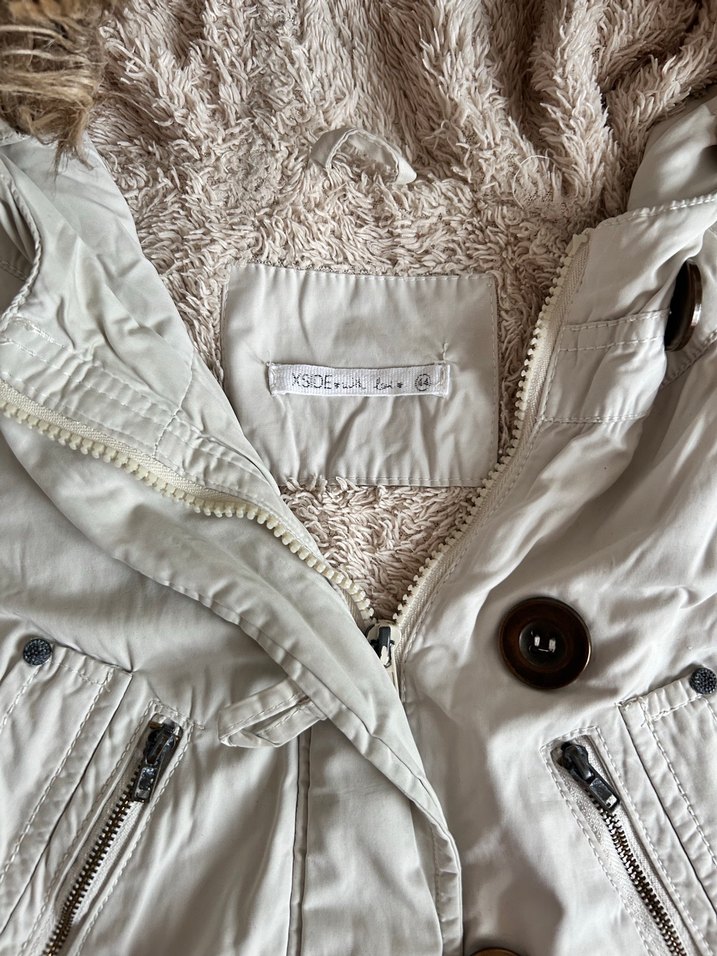 X-Side Düğmeli Beyaz Kadın Mont - Görsel 2