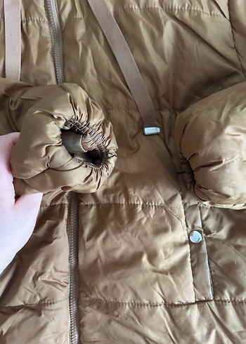 Rodijeans Kadın Kahverengi Kapüşonlu Kışlık Mont - Görsel 4