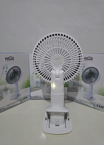 Pratik Şarjlı Klipsli Masa Fanı - Görsel 3