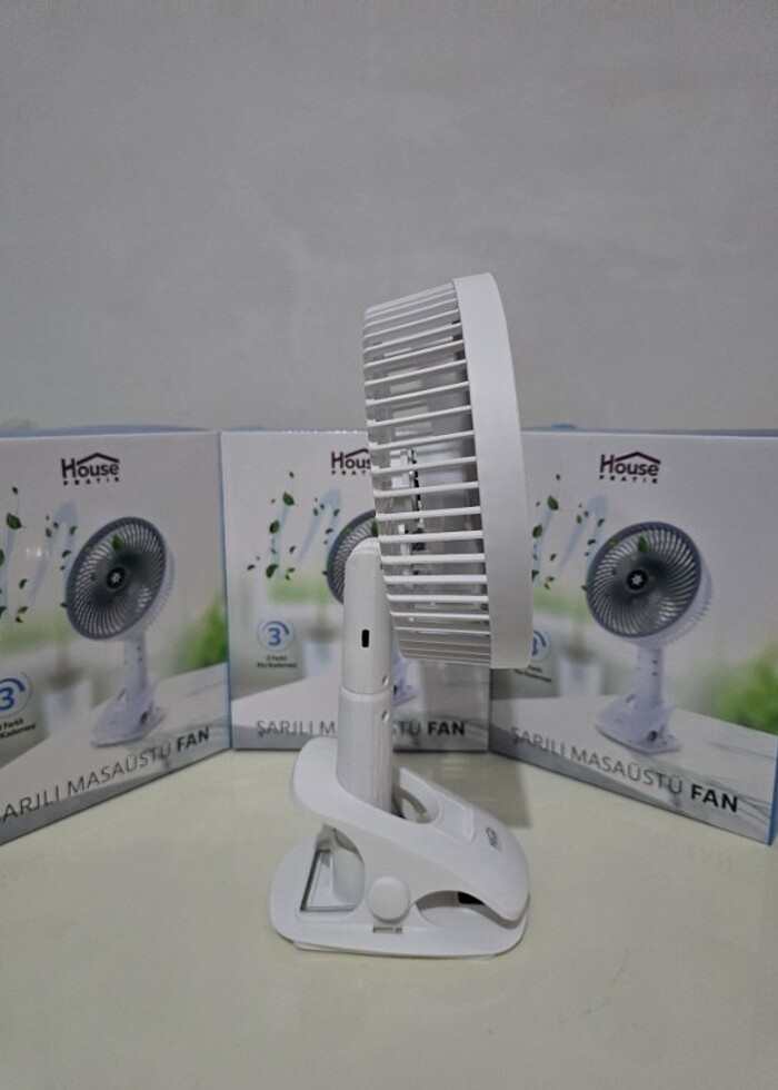 Pratik Şarjlı Klipsli Masa Fanı - Görsel 4