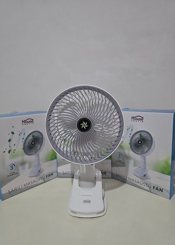 Pratik Şarjlı Klipsli Masa Fanı