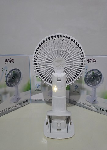 Pratik Şarjlı Klipsli Masa Fanı - Görsel 3