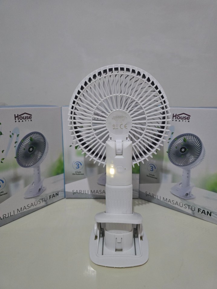 Pratik Şarjlı Klipsli Masa Fanı - Görsel 3