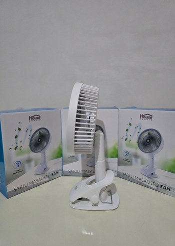 Pratik Şarjlı Klipsli Masa Fanı - Görsel 2