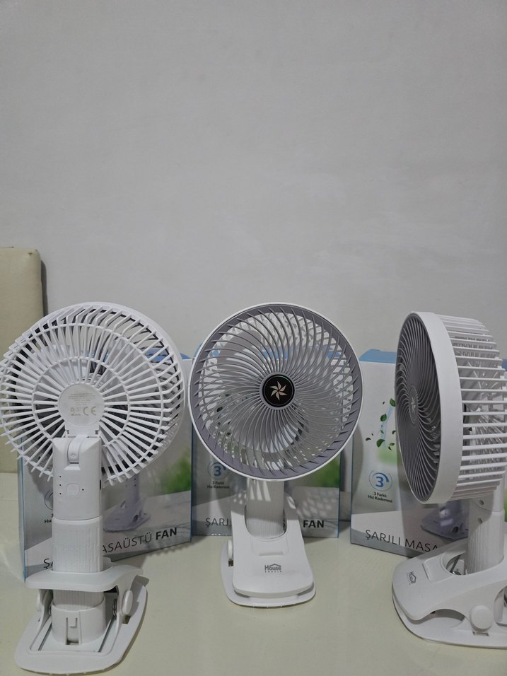 Pratik Şarjlı Klipsli Masa Fanı - Görsel 4
