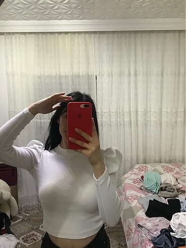 s Beden Kadın beyaz triko bluz