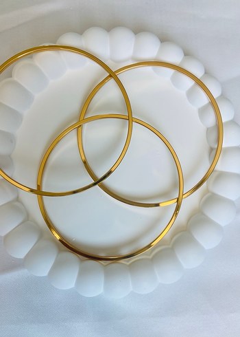 Kadın Altın Elastik Minimalist Bileklik 3lü Ajda - Görsel 2