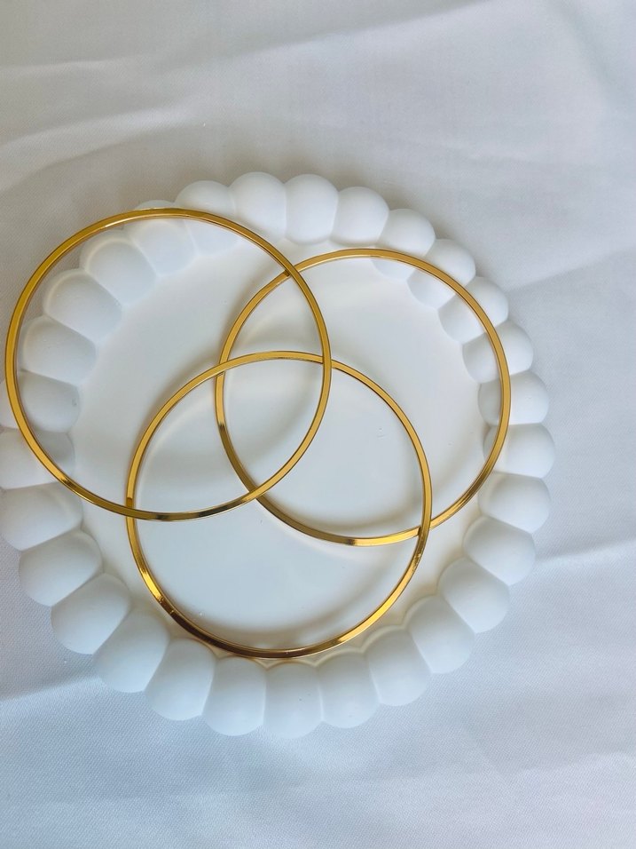 Kadın Altın Elastik Minimalist Bileklik 3lü Ajda - Görsel 3