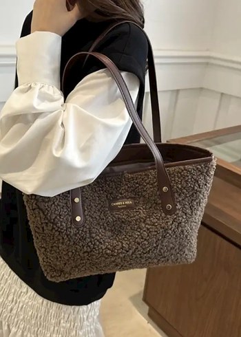 Kahverengi Kürklü Deri Kadın Çanta - Görsel 2