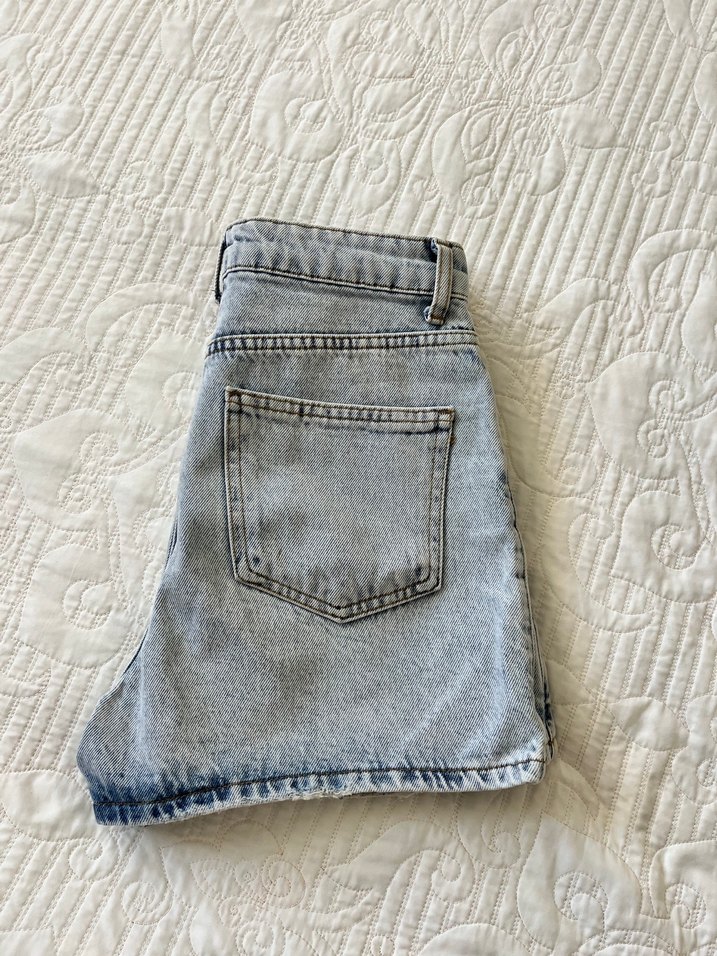 Mavi Denim Şortlu Mini Etek Rahat Kesim - Görsel 2