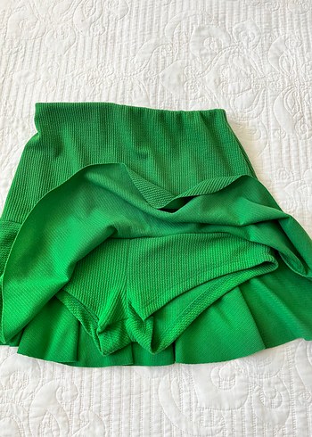 Yeşil Pileli Mini Etek - Görsel 2