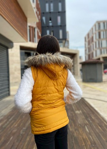 çocuk Pembe Kürklü Kış Montu - Görsel 6