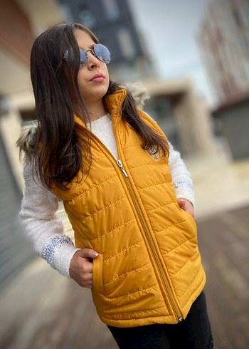 çocuk Pembe Kürklü Kış Montu - Görsel 3