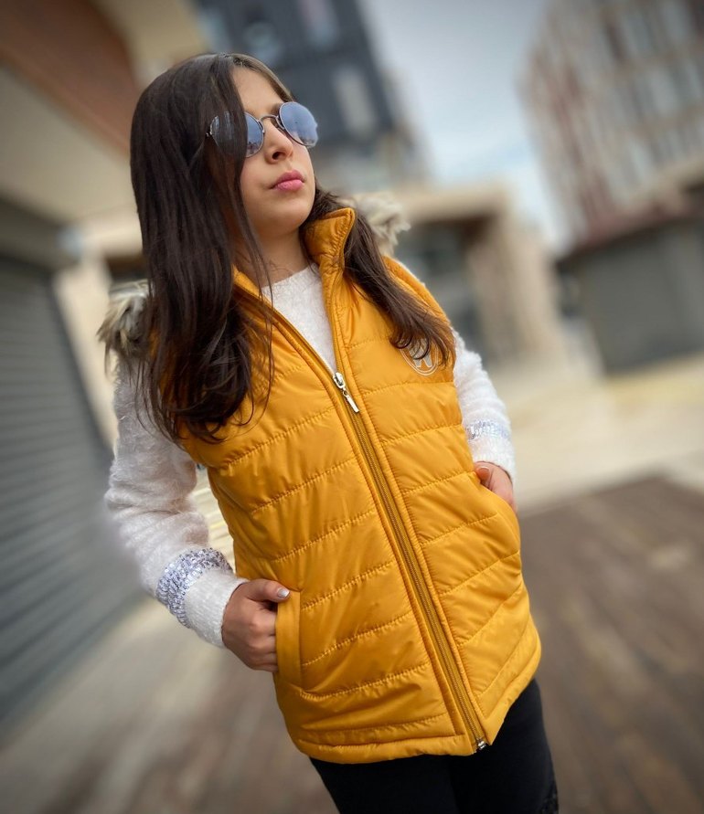 çocuk Pembe Kürklü Kış Montu - Görsel 3