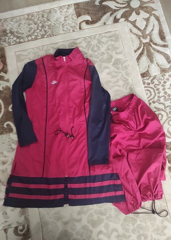 Uzun Kollu Koyu Pembe lacivert haşema takımı