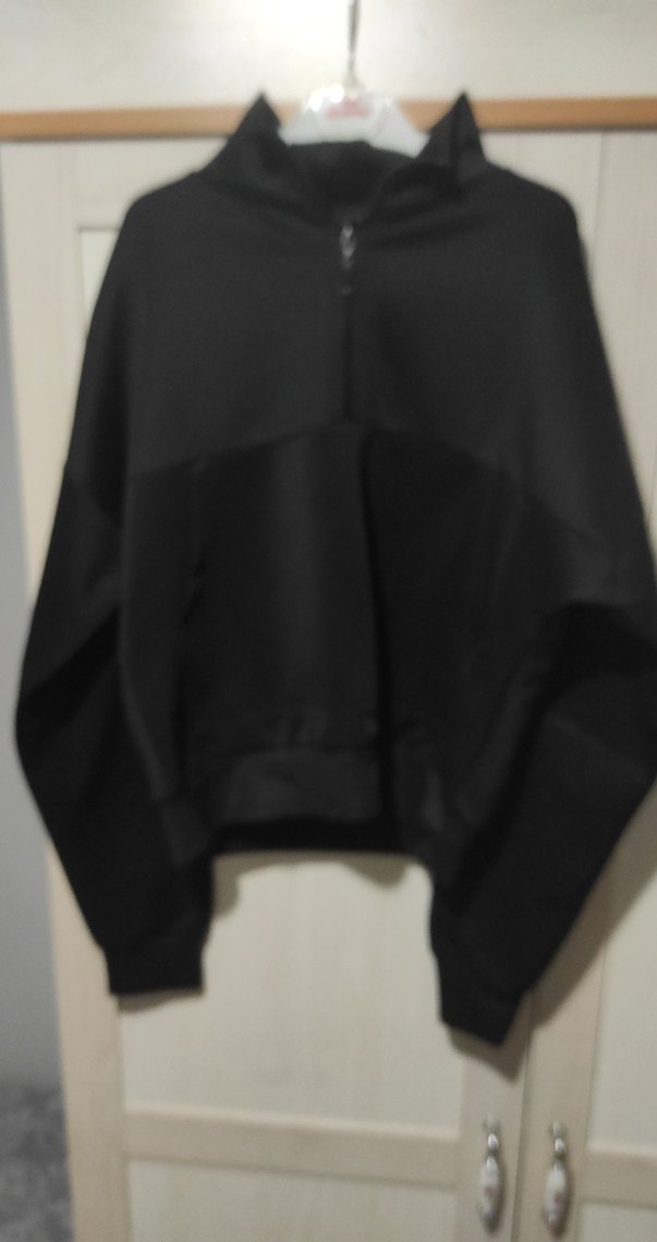 Siyah Yarım Fermuarlı Kadın Sweatshirt - Görsel 5