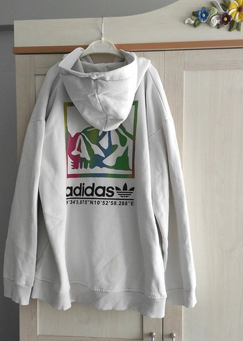 adidas Kadın Beyaz Kapüşonlu Sweatshirt - Görsel 7