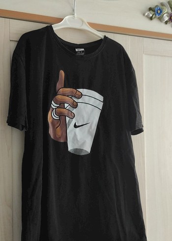 Siyah Baskılı Oversize Erkek Tişört - Görsel 2