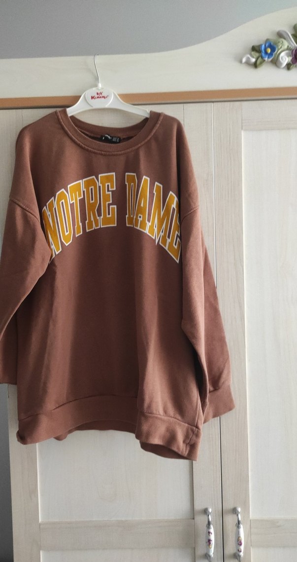 Notre Dame Baskılı Kahverengi Sweatshirt - Görsel 2