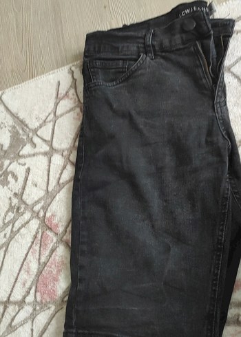 Gevşek Kesim Siyah Midi Denim Jean - Görsel 4