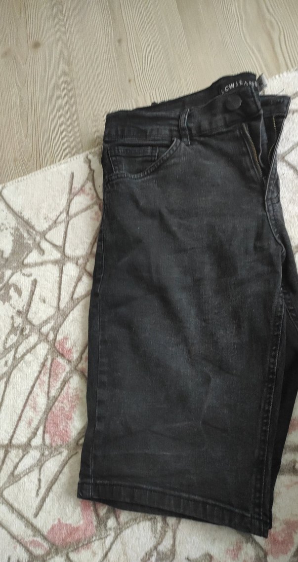 Gevşek Kesim Siyah Midi Denim Jean - Görsel 4