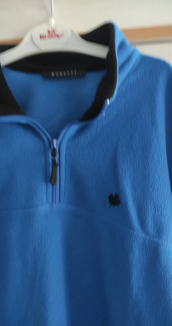 Erkek Mavi Fermuarlı Yarım Boğazlı Polar - Görsel 3