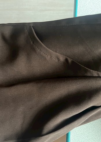 Hobby Life Kadın Kahverengi Piliseli Saten Pantolon
