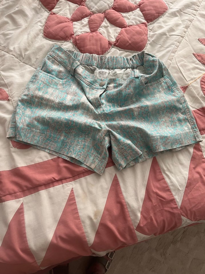 Bohem Turkuaz Mini Bağlamalı Desenli Şort - Görsel 3