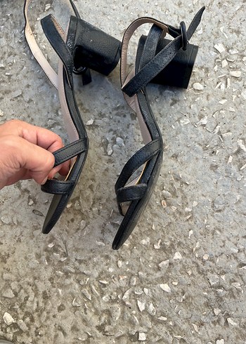 38 Beden Minimalist Siyah Stiletto Topuklu Kadın Ayakkabı