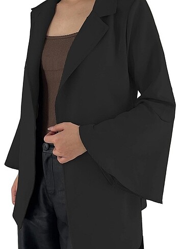 l Beden siyah Renk JOPHY & CO. Kemerli uzun kollu kadın ceketi 
