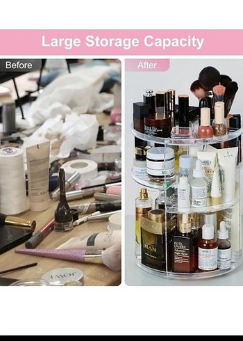 Diger 360° Döner Makyaj Organizeri Bej - Görsel 5