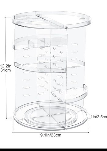 Diger 360° Döner Makyaj Organizeri Bej - Görsel 7
