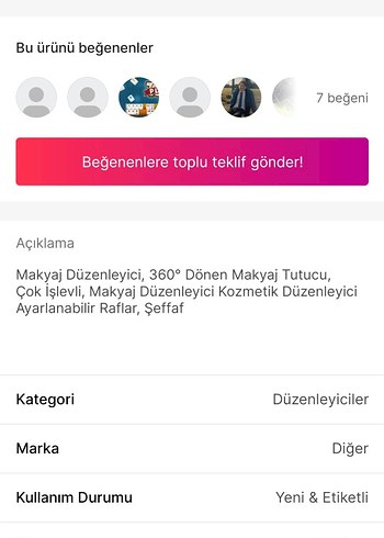Diger 360° Döner Makyaj Organizeri Bej - Görsel 6