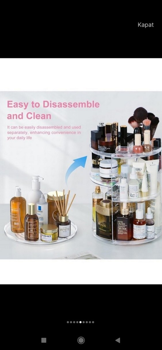 Diger 360° Döner Makyaj Organizeri Bej - Görsel 2