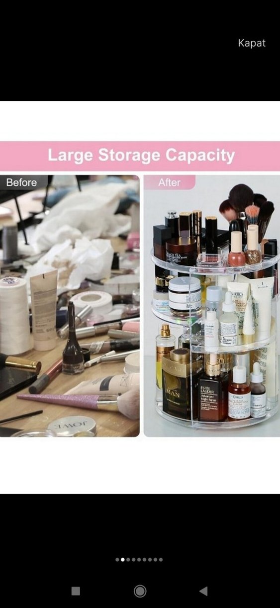Diger 360° Döner Makyaj Organizeri Bej - Görsel 5
