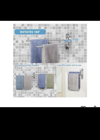 Gri Modern Çift Kollu Havluluk - Görsel 4