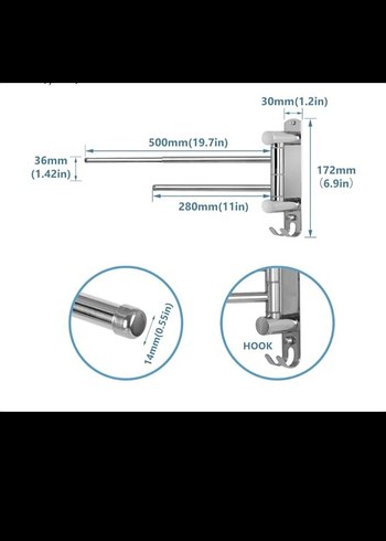 Gri Modern Çift Kollu Havluluk - Görsel 2