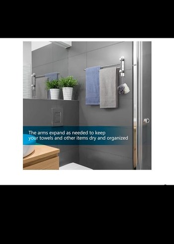 Gri Modern Çift Kollu Havluluk - Görsel 3