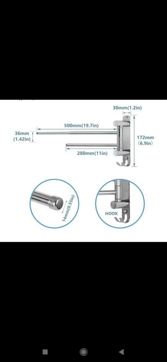 Gri Modern Çift Kollu Havluluk - Görsel 2