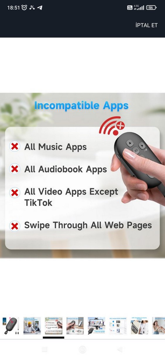 Siyah Kablosuz Uzaktan Kumanda - Görsel 3