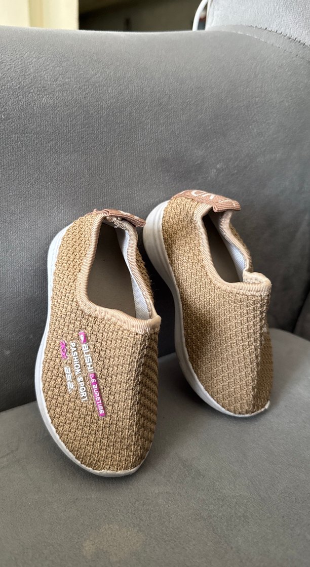 Çocuk Bej Örgü Spor Ayakkabı - Görsel 2