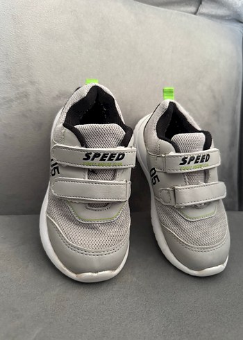 Beyaz Gri Erkek Çocuk Spor Ayakkabı Velcro - Görsel 2