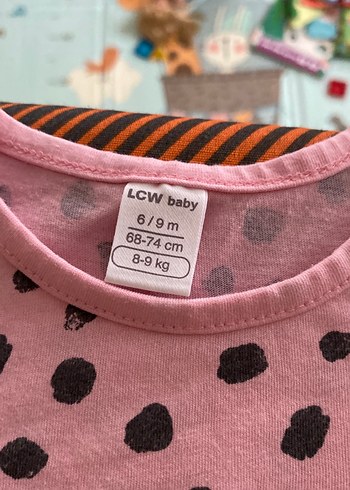 LC Waikiki Pembe Baskılı Bebek Tulum