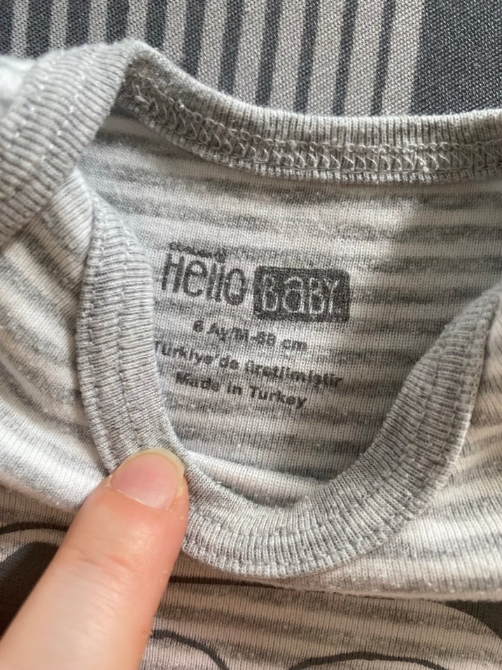 Gri Çizgili Bebek Erkek Body - Görsel 2