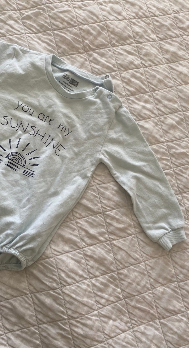 Gri Uzun Kollu kız Bebek Body - Görsel 3