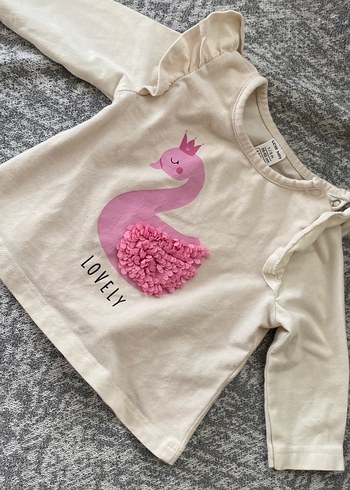 Kız Çocuk Pembe Uzun Kollu Tişört - Görsel 2