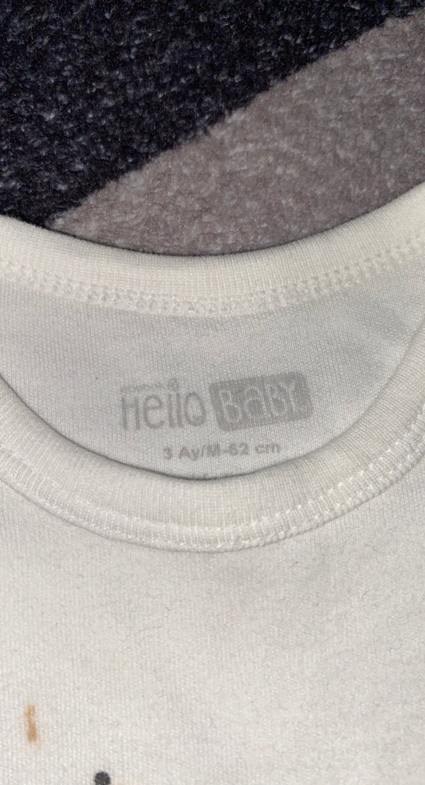 Beyaz Baskılı Kısa Kollu Bebek Body - Görsel 2